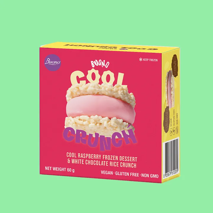 Buono Cool Crunch Raspberry Frozen Dessert with White Chocolate Flavoured Rice Crunch